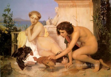 The Cock Fight Greek Arabian Orientalism Jean Leon Gerome Oil Paintings